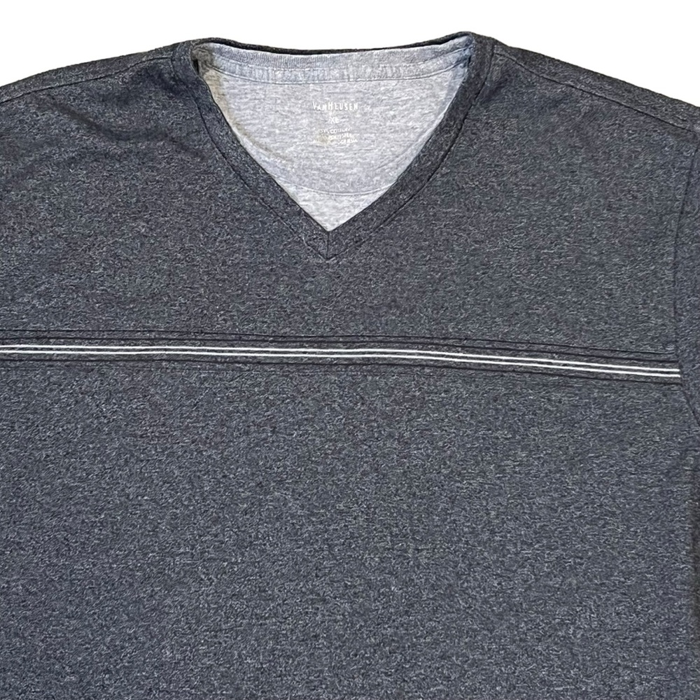 VAN HEUSEN long sleeve v neck pullover XL extra large gray - Picture 2 of 5